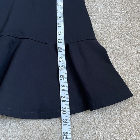 Aritzia Sunday Best Ruffle Hem Dress Black Short Sleeve Crewneck Women’s Size 0 - Picture 9 of 10